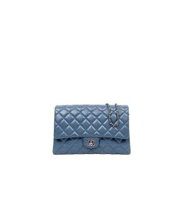CHANEL Blaue Kaviar Klappe Kette Schultertasche 67504 159692345 [P]