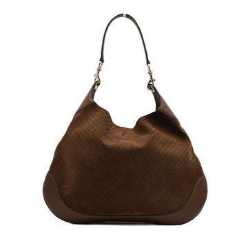 GUCCI ブラウン GGロゴ スウェード ミディアム Bバッグ レディース ホーボーバッグ ショルダーバッグ 815924 159693130 [P]