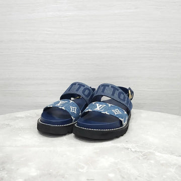 Louis Vuitton Paseo Flat Comfort Denim Sandals 1A9RMT 158378286 [P]
