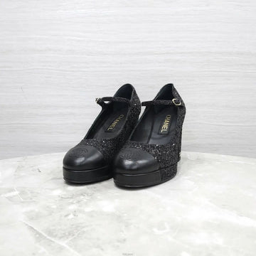 CHANEL グリッター メリージェーン チャンキー ヒール G45118 158358347 [P]