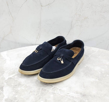 LORO PIANA サマーウォーク スエード ローファー ネイビー 151649784 [P]
