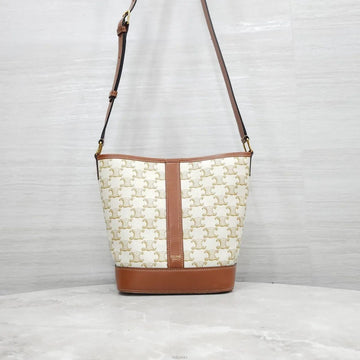 CELINE キャンバス スモール バケットバッグ ホワイト 191442CAS 158401265 [P]