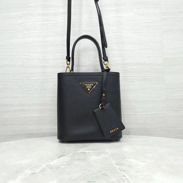 PRADA スモール ブラック パニエバッグ 1BA217 158401190 [P]