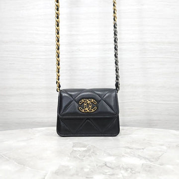 CHANEL 19 Card Wallet Mini Chain Crossbody Bag AP3170 158404564 [P]