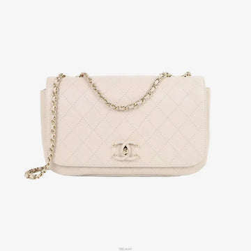 CHANEL Flap Chain Shoulder Bag Medium Beige 27th Series 5OKBTJPJ 159715133 [P]