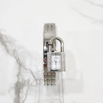 HERMES ダイヤ ケリー ウォッチ ミニ 16MM スチール ダイヤモンドベゼル 159717579 [P]