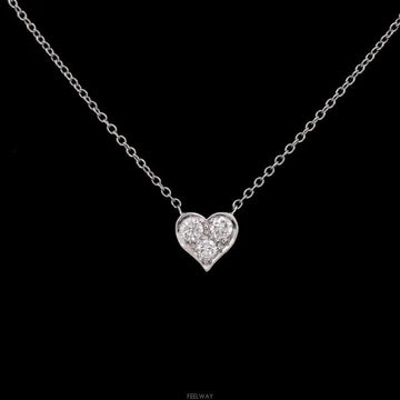 TIFFANY & CO ハートペンダントダイヤ3Pプラチナネックレス 8056647533 152900716 [P]