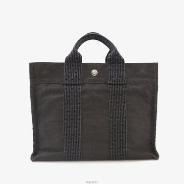 Hermes Huruuto PM Canvas Charcoal Tote Business Bag 7679099186 141624826 [P]