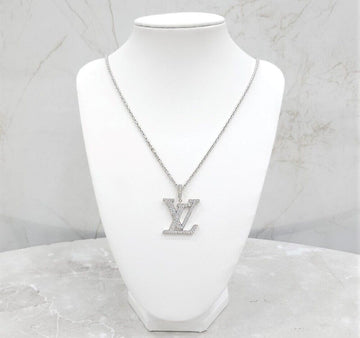 Louis Vuitton LV Diamond White Gold Large Pendant Necklace Q93821 148511986 [P]