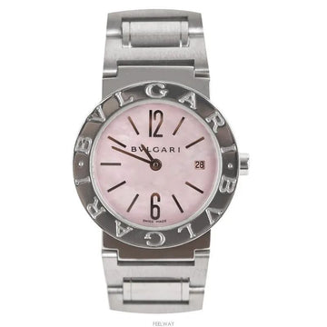 Bulgari BB26SS Steel Pink Mother of Pearl Dial New Band 26MM 7227160967 75875750 [P]