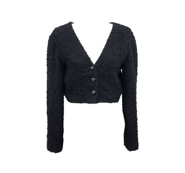 CHANEL P70012 Boucle Crop Cardigan Schwarz 100120 151516139 [P]