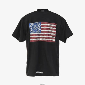 Chrome Hearts American Flag Short Sleeve Black E6397I5A 159750210 [P]