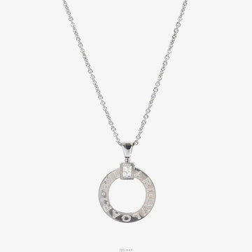 BULGARI Offener Kreisanhänger Halskette 1P Diamant 342074 159751353 [P]