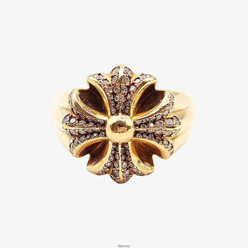 Chrome Hearts Cutout Plus Pave Ring 22K 0N2H0REM 159751444 [P]
