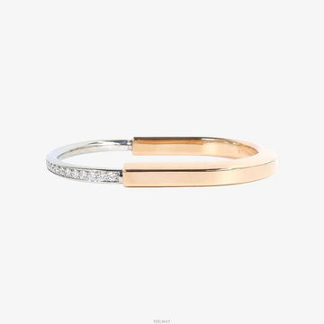 TIFFANY & CO Tiffany Lock Bangle Half Pavé Small Rosegold 159751486 [P]