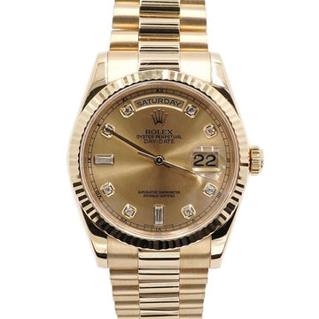 ROLEX 18K Gold Day-Date Präsident mit Diamanten 36mm Herrenarmbanduhr 118238 159753423 [P]