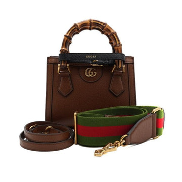 Gucci Brown Leather Mini Tote Bag with Bamboo Handle aa67177 159753472 [P]