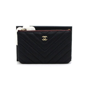 CHANEL Caviar Chevron Mini Pouch Bag A82365 159753484 [P]