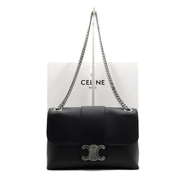 CELINE TrioP Tasche Medium Victory mit silberner Kette schwarz 115853FDU 159753492 [P]