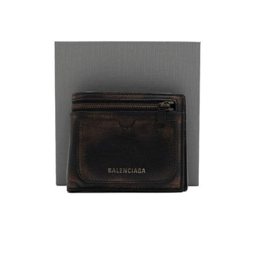 BALENCIAGA 801837 Braunes Old Leather Supervised Square Folded Herren Geldbörse aa67229 159760141 [P]