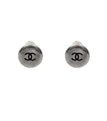 CHANEL Round CC Silver Earrings 32936 159760299 [P]