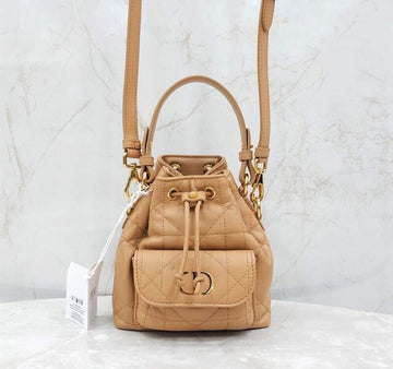 Dior New Caro Nano Bucket Bag Light Gold Macro Cannage S5250UNOZ 145558704 [P]