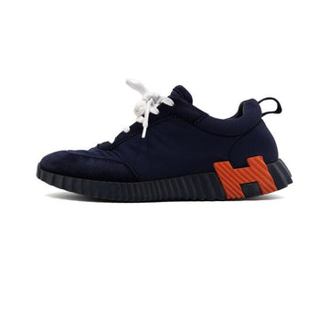 HERMES ネイビー ゴートスキン スウェード Bouncing バウンシング メンズ スニーカー 65773 159760448 [P]