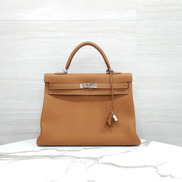 Hermes Kelly 35 Togo Gold with Silver Hardware 159760610 [P]