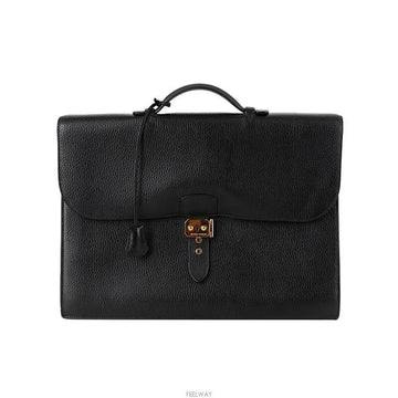 Hermes Sacre De Peche 41 Black with Gold Tone 7691773687 142795496 [P]