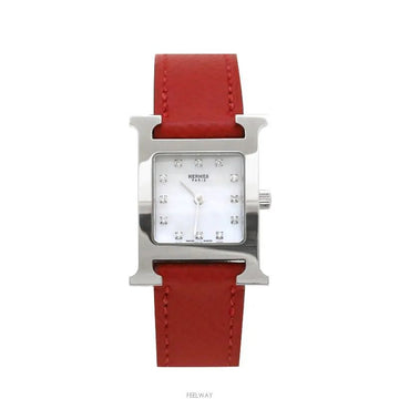 HERMES HH1.210.283 HOUR Stahl Perlmutt Diamant 12P 21MM 7358622853 101403904 [P]