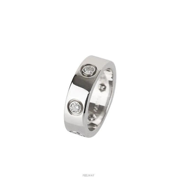 Cartier 18K Love Ring 18K White Gold Diamond 6P Size 49 5.5MM 7245082948 76033490 [P]