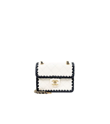 CHANEL Mini Weiße Klappen Schultertasche 67421 159798831 [P]