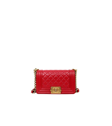 CHANEL Rote kleine Lammleder Boy Bag 67460 159798841 [P]