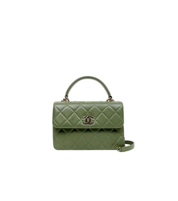 CHANEL Klein Grüne Lammleder Trendy CC Top Handle Tote Bag 67183 159799006 [P]