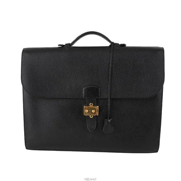 HERMES Sakadepeche 41 Schwarz mit goldener Hardware 7224925630 76033577 [P]