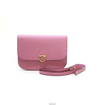 Salvatore Ferragamo Round Flap Gancini Flap Shoulder Bag Pink 210383 142794357 [P]