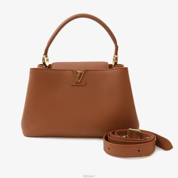 LOUIS VUITTON Tote Bag Capucines MM Soufflé Cognac 9677324389 159883405 [P]