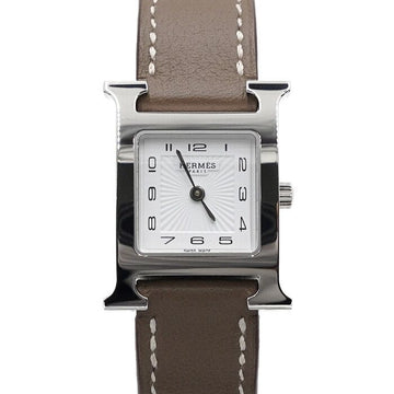 Hermes Mini Quartz Women's Watch 21mm with Silver-Plated Leather Band AA66625 160071669 [P]