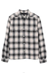 RICK OWENS Graue Ombre-Check Baumwoll-Cropped-Oberhemden DL01F1299 CPYJP 158P 157337227 [P]