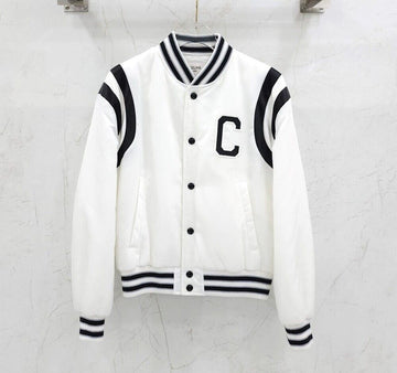 Celine Logo Patch Cropped Varsity Bomber Jacket 2W803227R 146224380 [P]