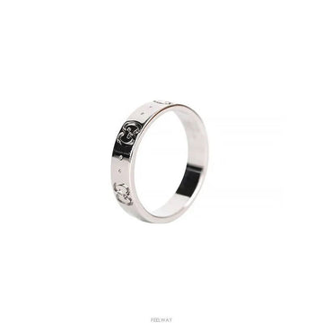 GUCCI 18Kアイコンリング 18Kホワイトゴールド 8号 4MM 7241809588 75876125 [P]