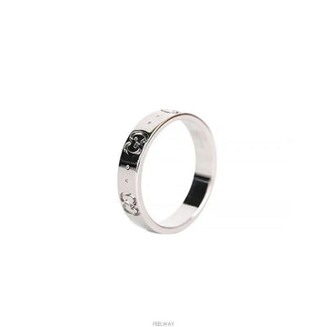 Gucci 18K Icon Ring 18K White Gold Size 8 4MM 7241778007 75683738 [P]