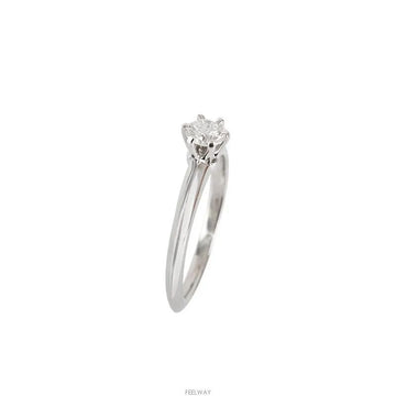 TIFFANY & CO Eingestellter Brautring Platin Diamant 0,30CT 9 Maß 1,8MM 7245450902 77076707 [P]