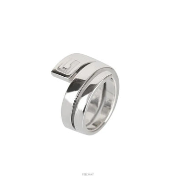 Gucci G Logo Spiral Silver Ring Size 10 14MM 7245334733 76033715 [P]