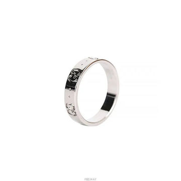 GUCCI 18K Icon Ring 18K Weißgold 7 Größe 4MM 7245216401 76033668 [P]