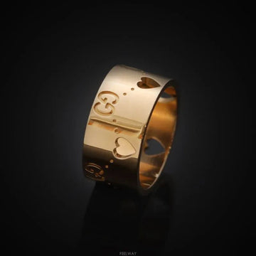 GUCCI 18K breite Herz-Ikonenring 18K Roségold 11 8.8MM 7245202866 75875718 [P]