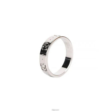GUCCI 18K アイコンリング 18K ホワイトゴールド 9号 4MM 7351141573 99036542 [P]