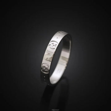 GUCCI 18K Icon Ring 18K Weißgold 25 4MM 7324090249 92301001 [P]