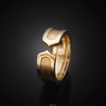 Cartier 18k Double C Ring 18K Rose Gold Size 49 6.4mm 7246234472 75876012 [P]