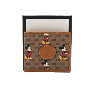 Gucci Brown Supreme Canvas GG Logo Mickey Mouse Print Wallet 602547 159898383 [P]
